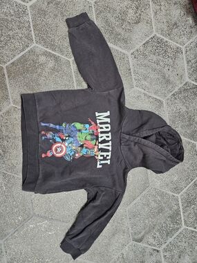 H&M Black Marvel Hoodie with Colorful Avengers Print